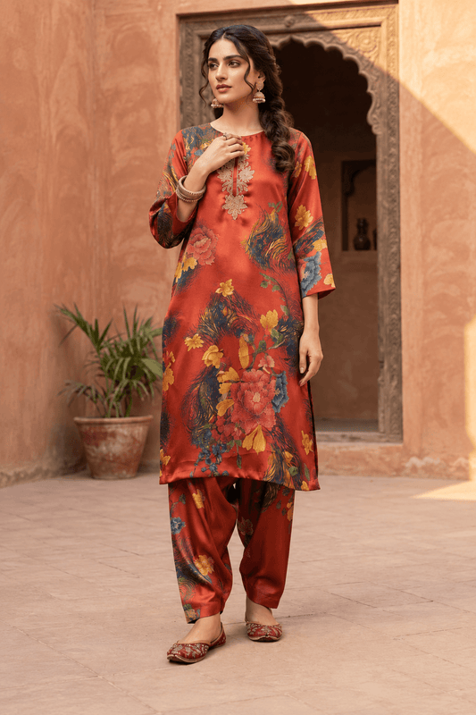 Floral Silk Digital Print – 2 Piece Unstitched