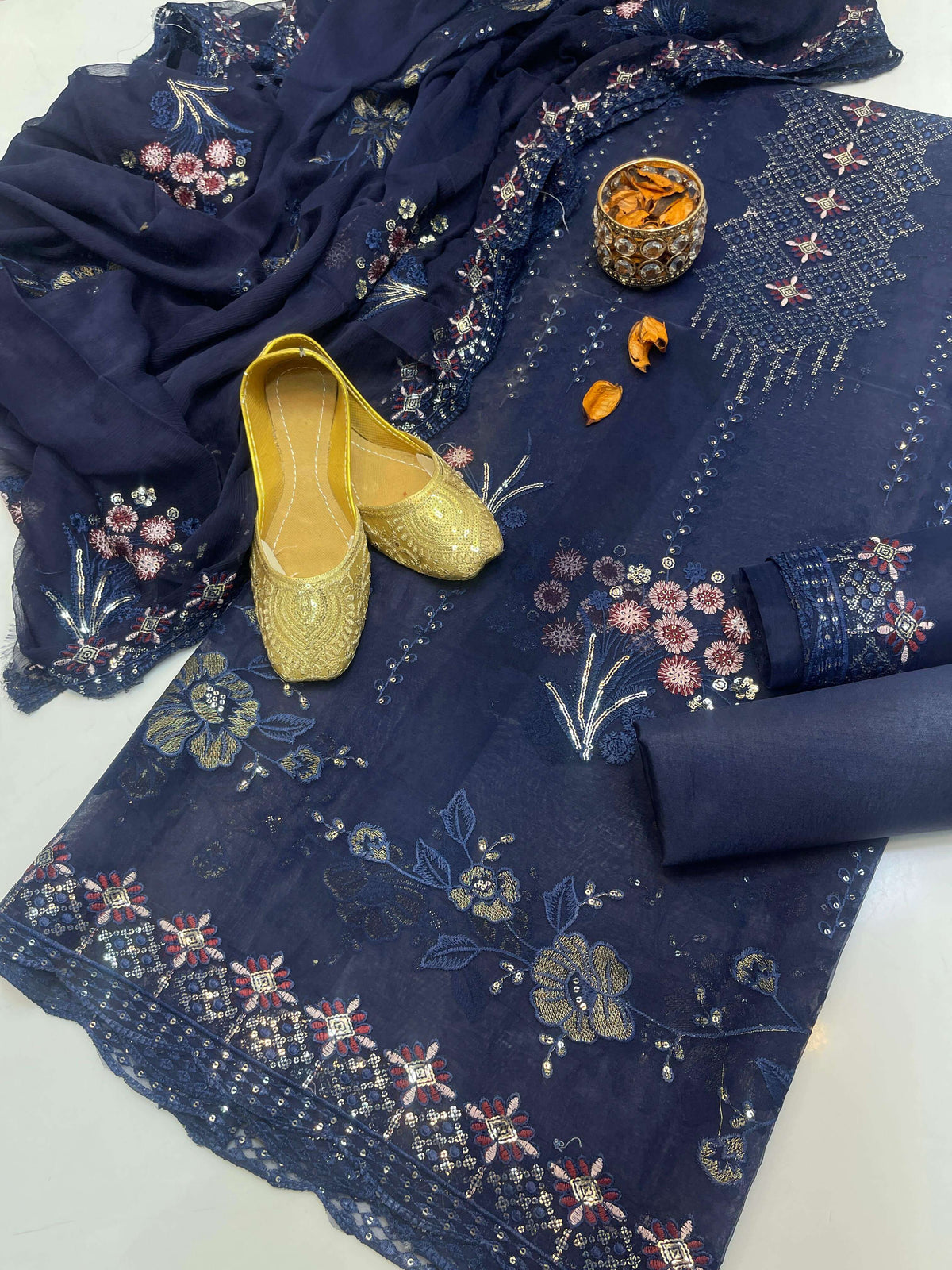Organza Embroidered 4-Piece Suit