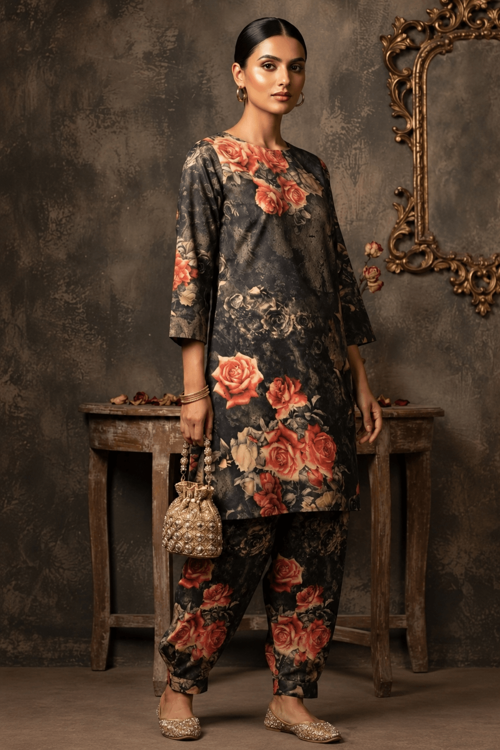 Floral Silk Digital Print – 2 Piece Unstitched