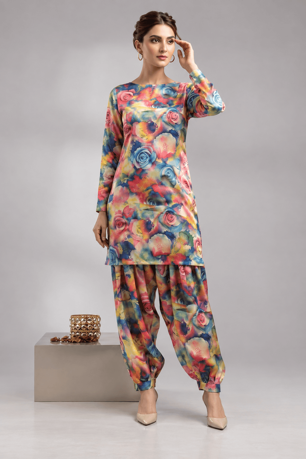 Floral Silk Digital Print – 2 Piece Unstitched