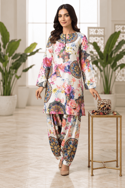 Floral Silk Digital Print – 2 Piece Unstitched