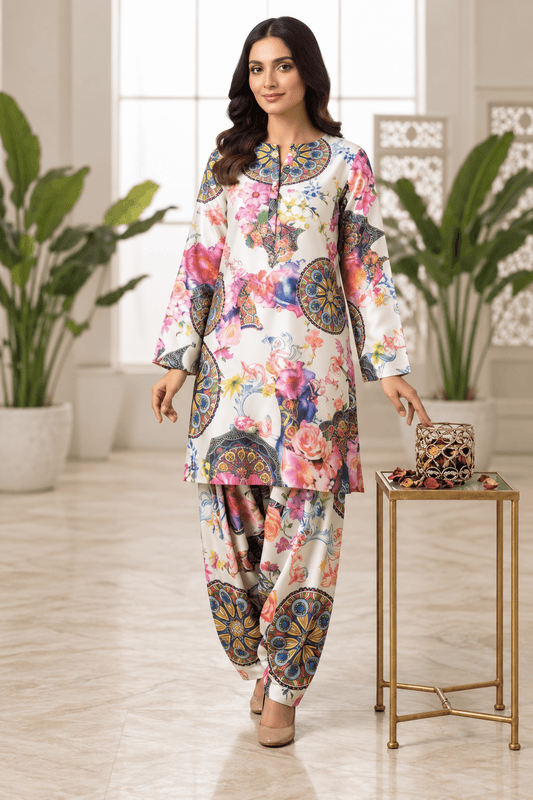 Floral Silk Digital Print – 2 Piece Unstitched