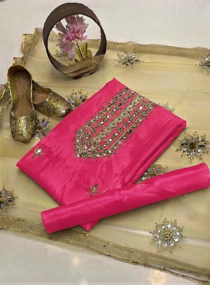 Katan Silk Mirror Work 4-Piece Suit