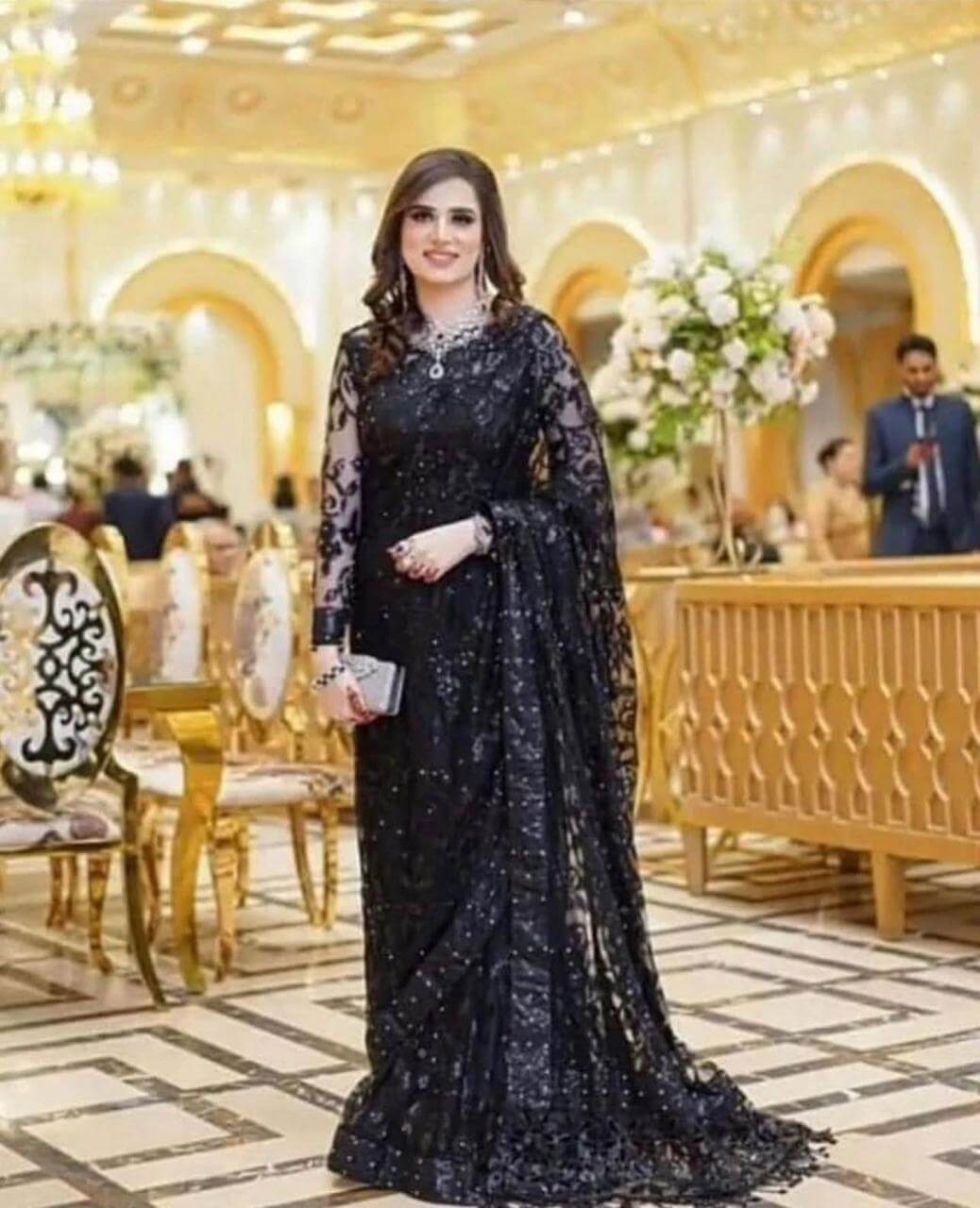 Heavy Embroidered Soft Net Saree
