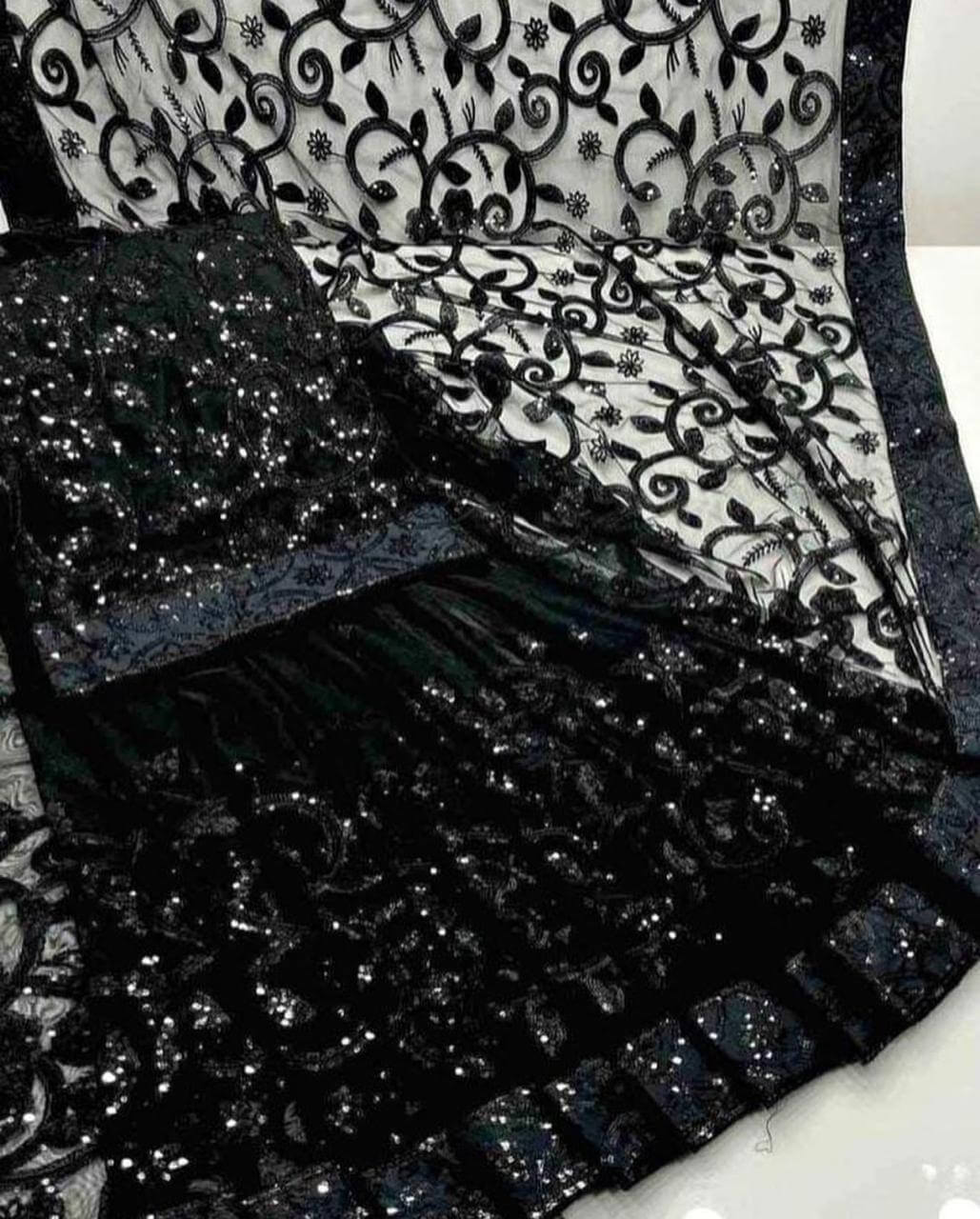 Heavy Embroidered Soft Net Saree