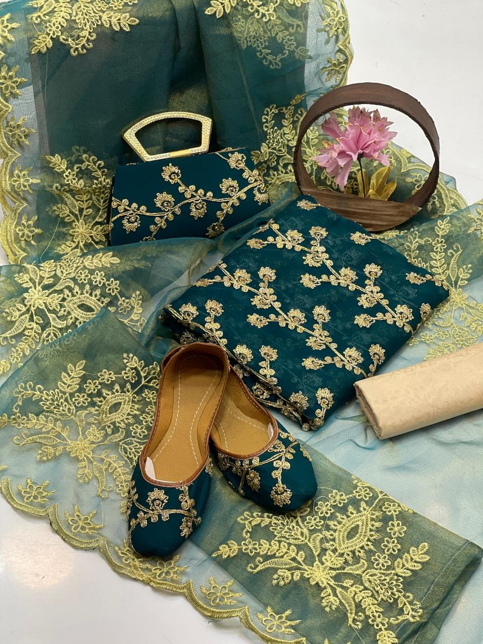 Cut Work fancy-embroidered-5-piece-suit