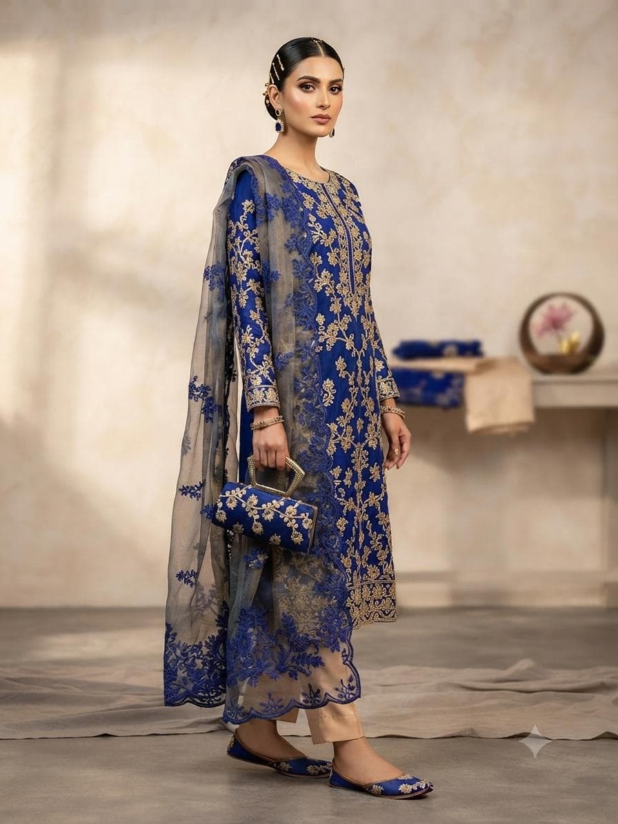 Cut Work fancy-embroidered-5-piece-suit