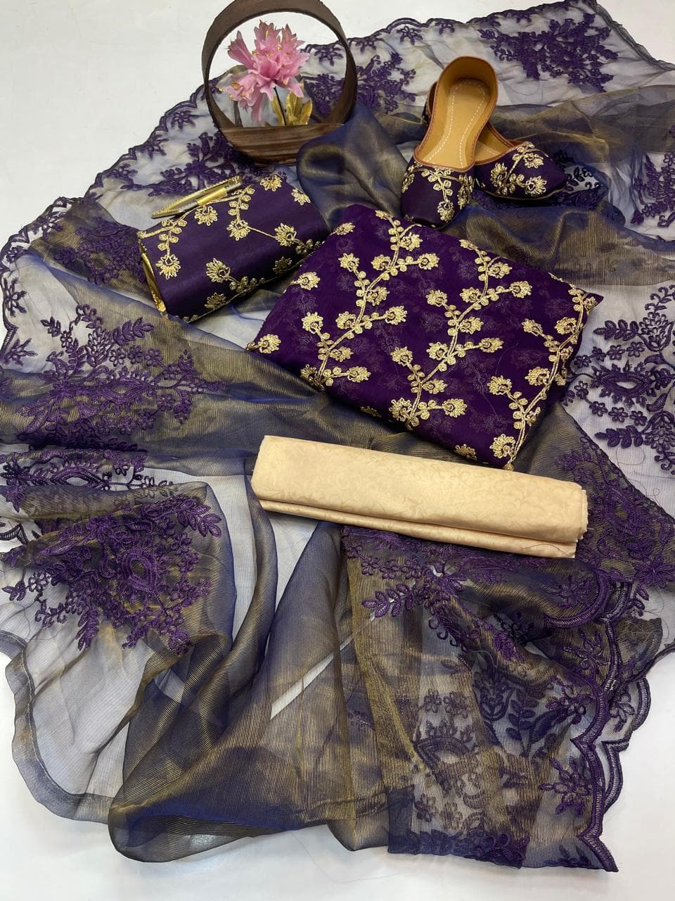 Cut Work fancy-embroidered-5-piece-suit