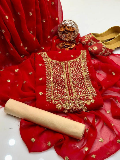 Premium Chiffon Embroidered 3-Piece Suit