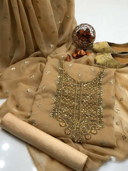 Premium Chiffon Embroidered 3-Piece Suit