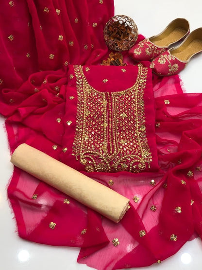 Premium Chiffon Embroidered 3-Piece Suit