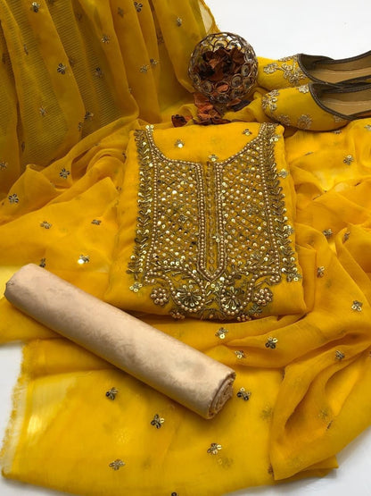 Premium Chiffon Embroidered 3-Piece Suit