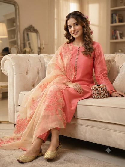 Soft Silk Katan 4 piece suit