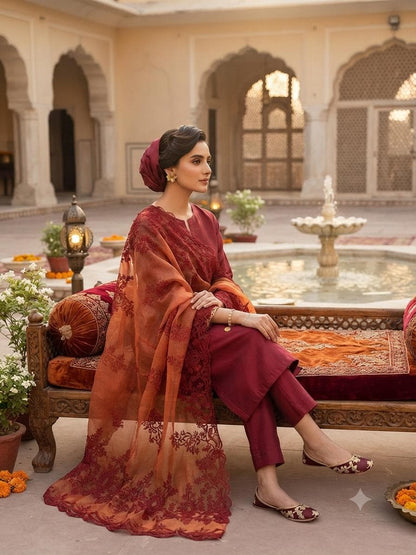 Soft Silk Katan 4 piece suit