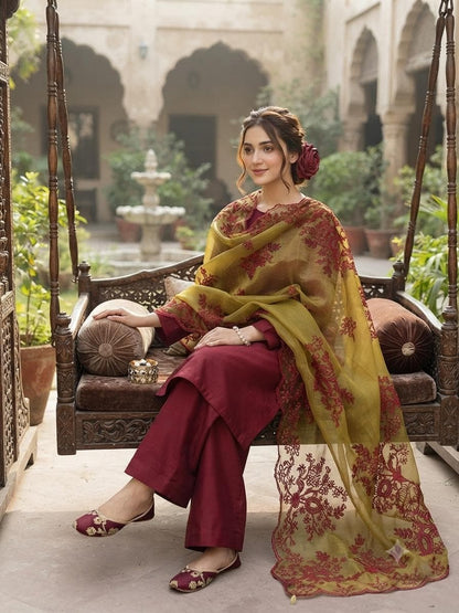 Soft Silk Katan 4 piece suit