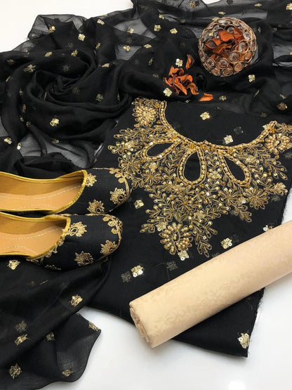 Soft Chiffon Boti Embroidered 4-Piece Suit