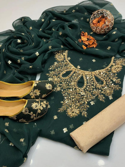 Soft Chiffon Boti Embroidered 4-Piece Suit