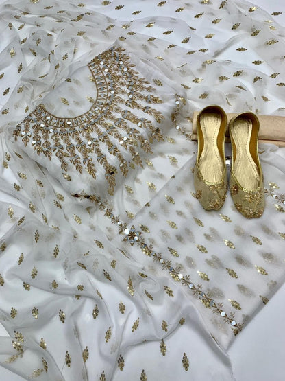 Chiffon Boti Mirror Work 4-Piece Suit