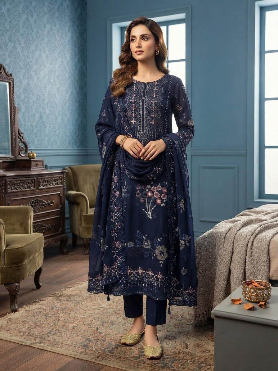 Organza Embroidered 4-Piece Suit