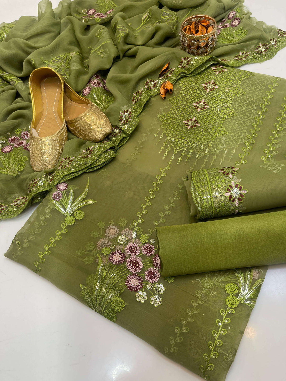 Organza Embroidered 4-Piece Suit