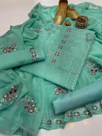 Organza Embroidered 4-Piece Suit