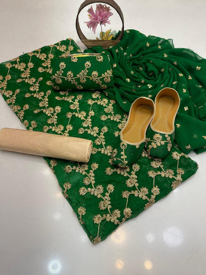 Fancy Chiffon Embroidered 5-Piece Suit
